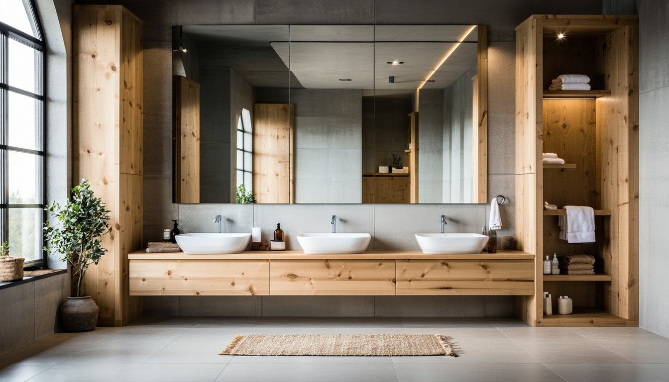 Meuble de salle de bain en bois au design épuré